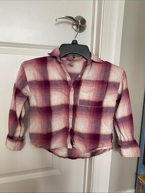 OshKosh B'gosh Purple & White Plaid Button-Down Shirt